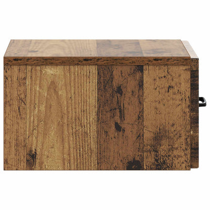 vidaXL Wall-Mounted Bedside Cabinet Old Wood 34.5 x 33 x 20 cm