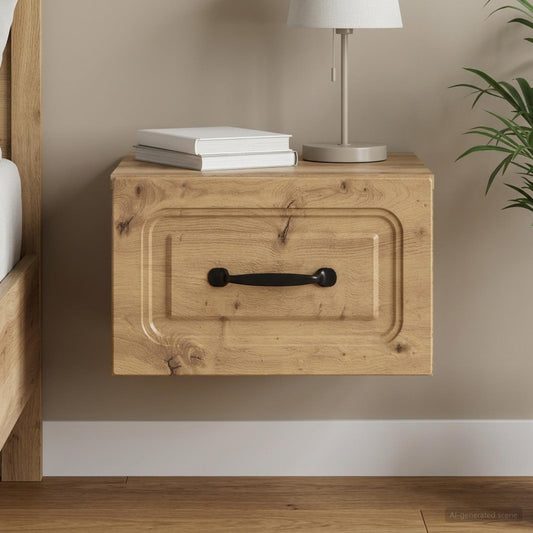vidaXL Wall-Mounted Bedside Cabinet Artisan Oak 34.5 x 33 x 20 cm