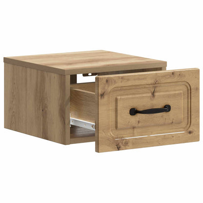 vidaXL Wall-Mounted Bedside Cabinet Artisan Oak 34.5 x 33 x 20 cm
