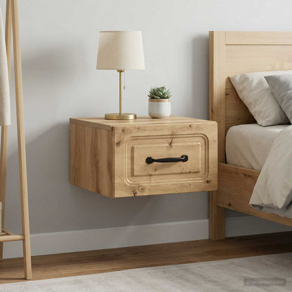 vidaXL Wall-Mounted Bedside Cabinet 2 pcs Artisan Oak
