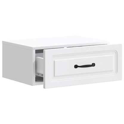 vidaXL Wall-Mounted Bedside Cabinet White 49 x 34.5 x 20 cm
