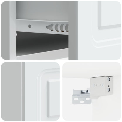 vidaXL Wall-Mounted Bedside Cabinet 2 pcs White 49 x 34.5 x 20 cm