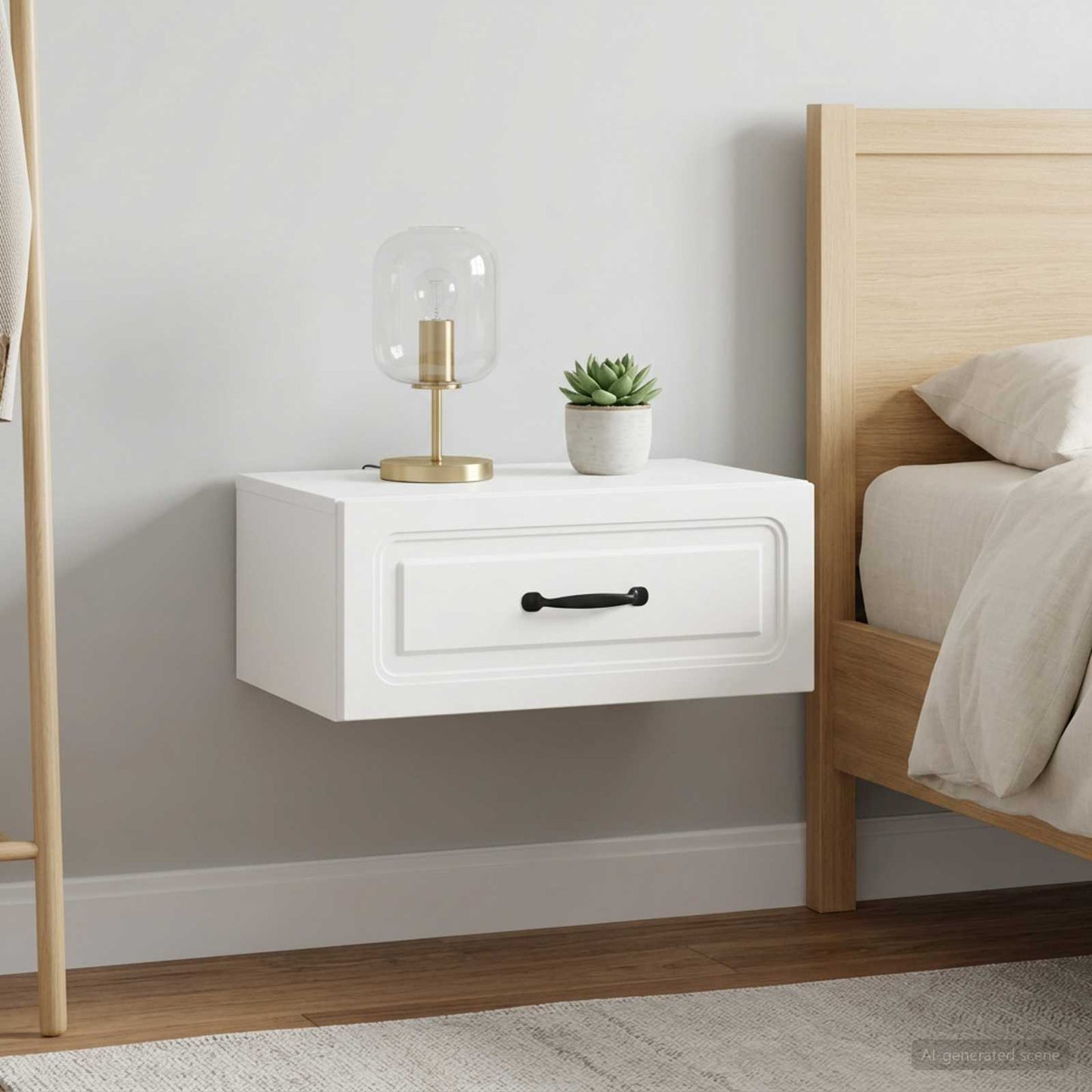 vidaXL Wall-Mounted Bedside Cabinet 2 pcs White 49 x 34.5 x 20 cm