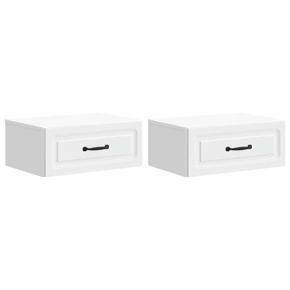 vidaXL Wall-Mounted Bedside Cabinet 2 pcs White 49 x 34.5 x 20 cm