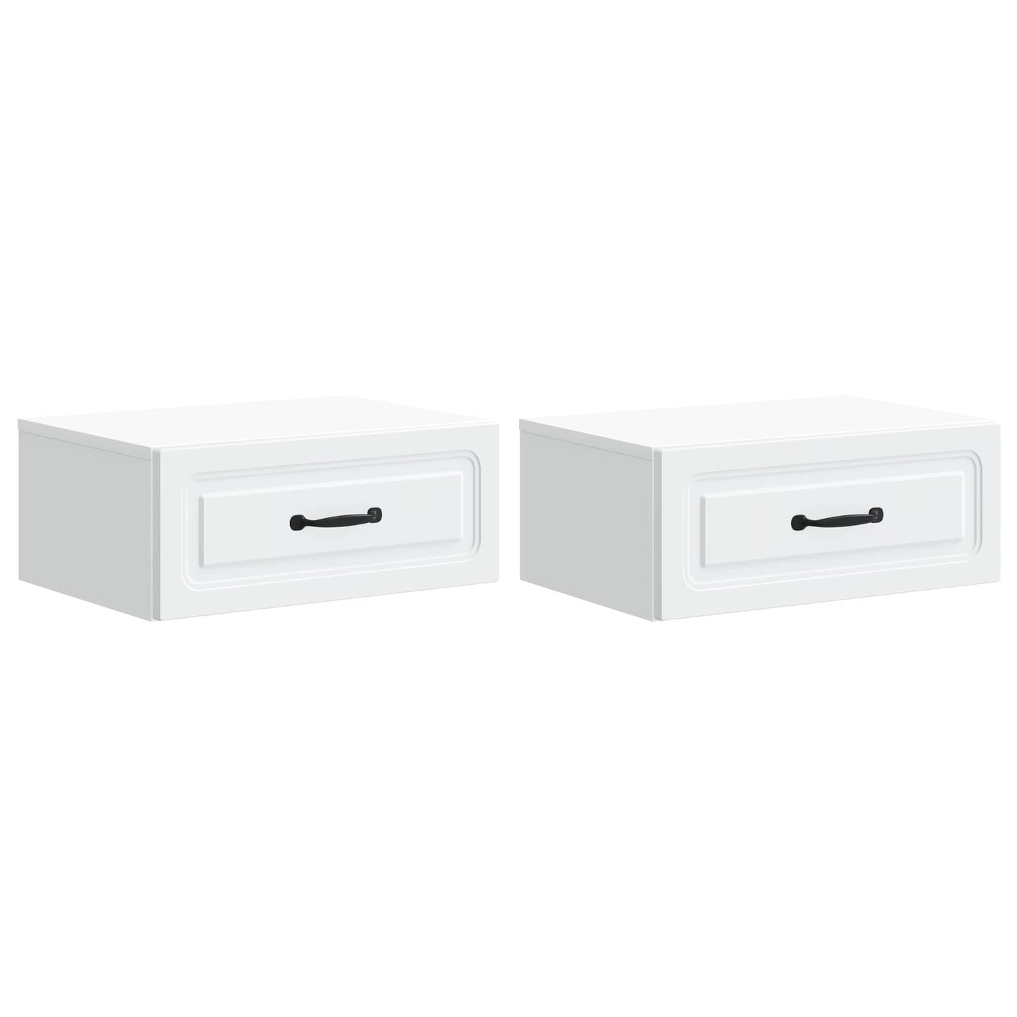 vidaXL Wall-Mounted Bedside Cabinet 2 pcs White 49 x 34.5 x 20 cm