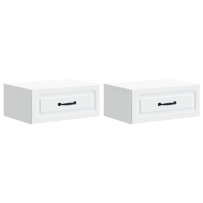 vidaXL Wall-Mounted Bedside Cabinet 2 pcs White 49 x 34.5 x 20 cm