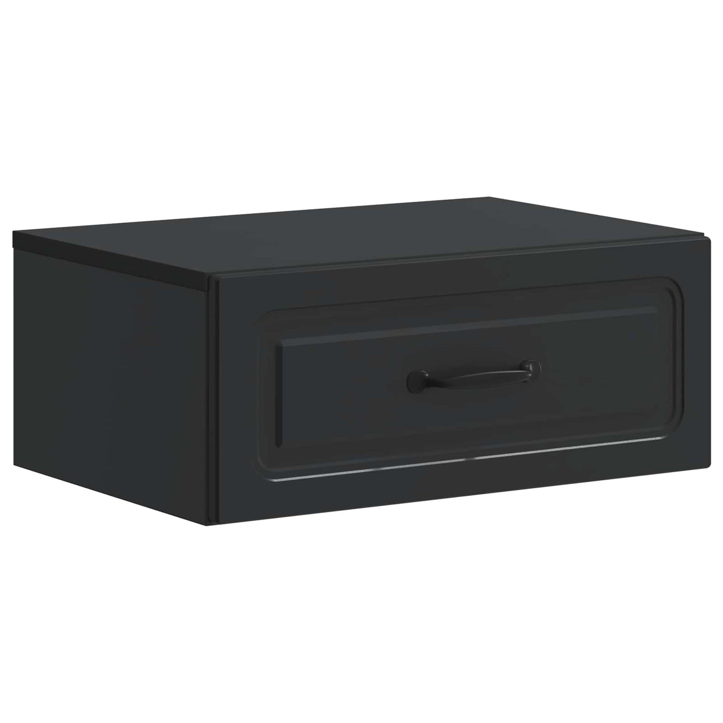 vidaXL Wall-Mounted Bedside Cabinet Black 49 x 34.5 x 20 cm