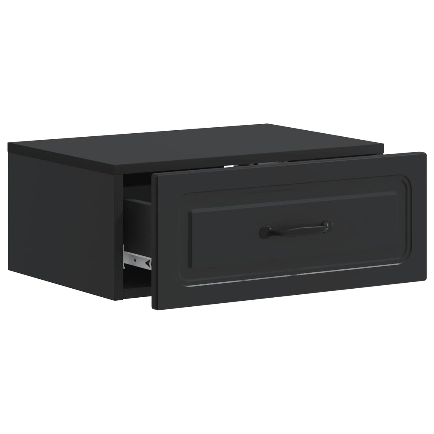 vidaXL Wall-Mounted Bedside Cabinet Black 49 x 34.5 x 20 cm