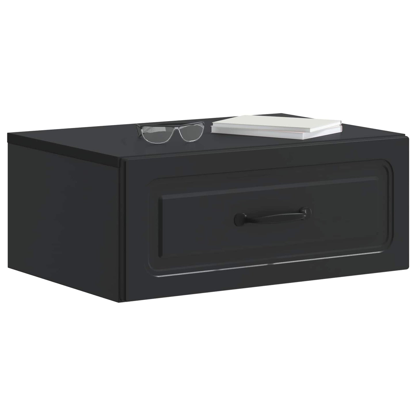 vidaXL Wall-Mounted Bedside Cabinet Black 49 x 34.5 x 20 cm