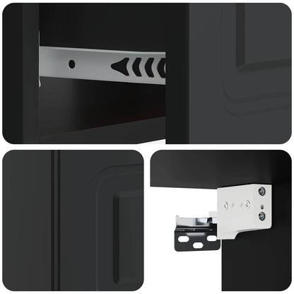 vidaXL Wall-Mounted Bedside Cabinet 2 pcs Black 49 x 34.5 x 20 cm