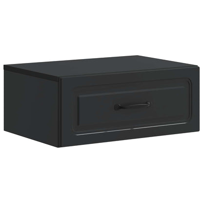 vidaXL Wall-Mounted Bedside Cabinet 2 pcs Black 49 x 34.5 x 20 cm