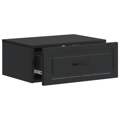 vidaXL Wall-Mounted Bedside Cabinet 2 pcs Black 49 x 34.5 x 20 cm