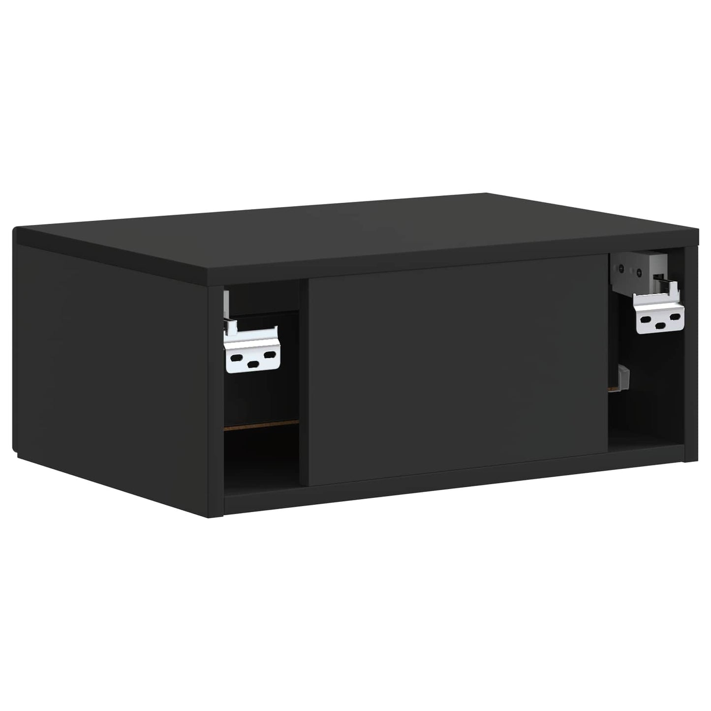 vidaXL Wall-Mounted Bedside Cabinet 2 pcs Black 49 x 34.5 x 20 cm
