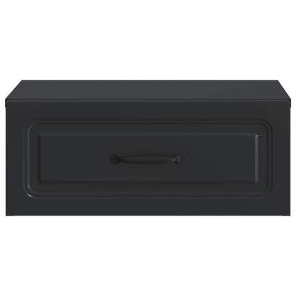 vidaXL Wall-Mounted Bedside Cabinet 2 pcs Black 49 x 34.5 x 20 cm