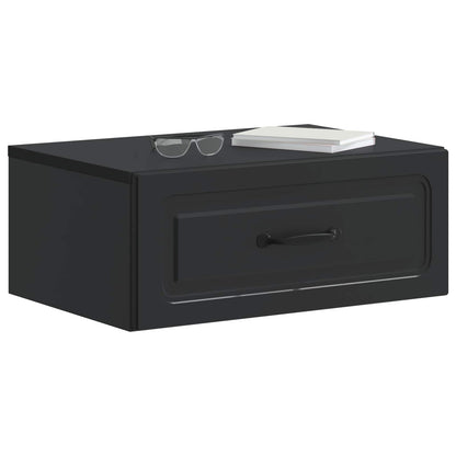 vidaXL Wall-Mounted Bedside Cabinet 2 pcs Black 49 x 34.5 x 20 cm