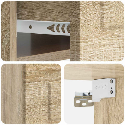 vidaXL Wall-Mounted Bedside Cabinet Sonoma Oak 49 x 34.5 x 20 cm