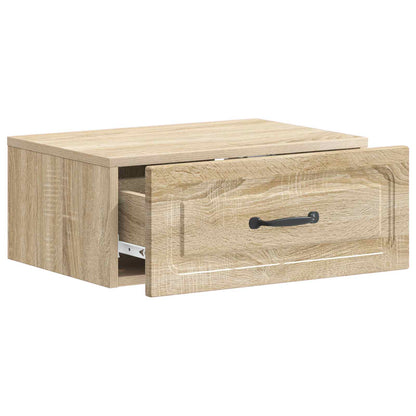 vidaXL Wall-Mounted Bedside Cabinet Sonoma Oak 49 x 34.5 x 20 cm
