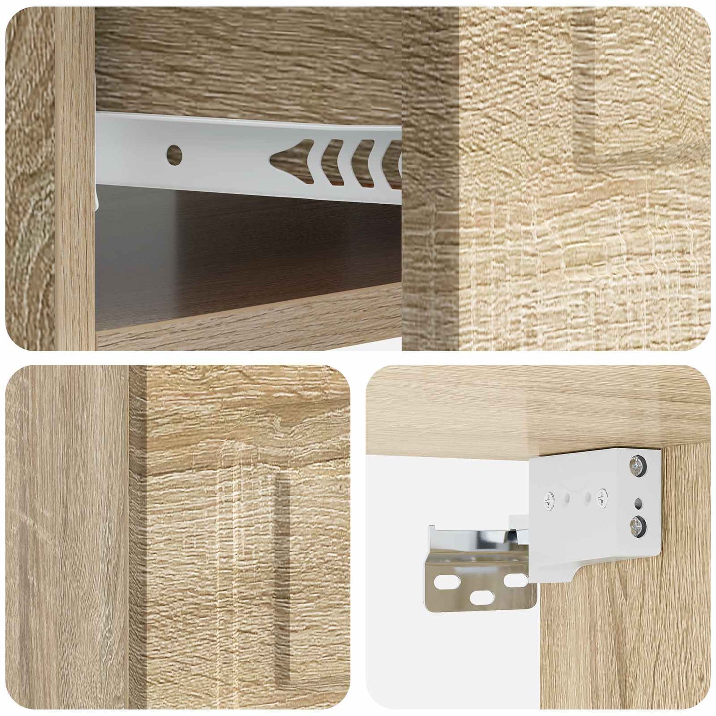 vidaXL Wall-Mounted Bedside Cabinet 2 pcs Sonoma Oak 49 x 34.5 x 20 cm
