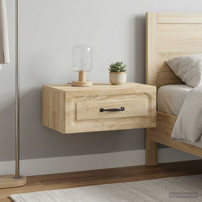 vidaXL Wall-Mounted Bedside Cabinet 2 pcs Sonoma Oak 49 x 34.5 x 20 cm