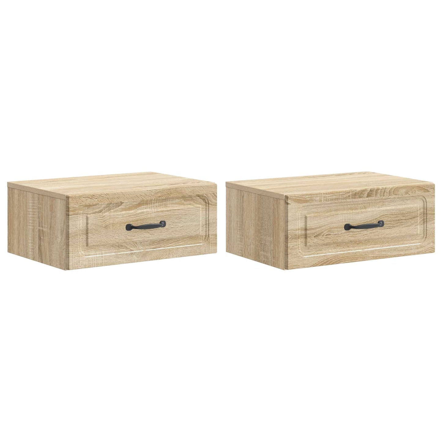 vidaXL Wall-Mounted Bedside Cabinet 2 pcs Sonoma Oak 49 x 34.5 x 20 cm