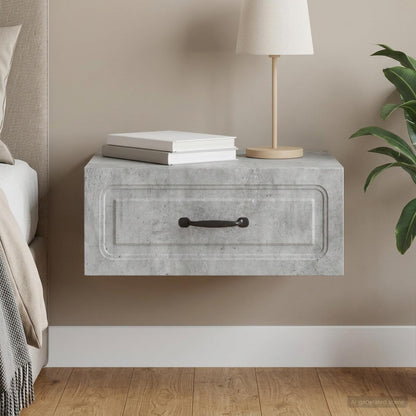 vidaXL Wall-Mounted Bedside Cabinet Concrete Grey 49 x 34.5 x 20 cm