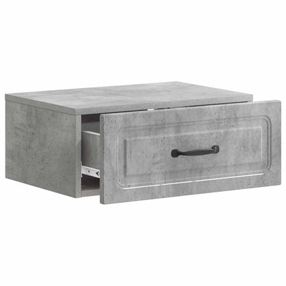 vidaXL Wall-Mounted Bedside Cabinet Concrete Grey 49 x 34.5 x 20 cm