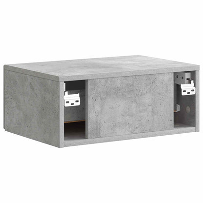vidaXL Wall-Mounted Bedside Cabinet Concrete Grey 49 x 34.5 x 20 cm