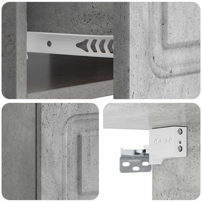 vidaXL Wall-Mounted Bedside Cabinet with Drawer 2 pcs Concrete Grey