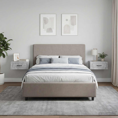 vidaXL Wall-Mounted Bedside Cabinet with Drawer 2 pcs Concrete Grey