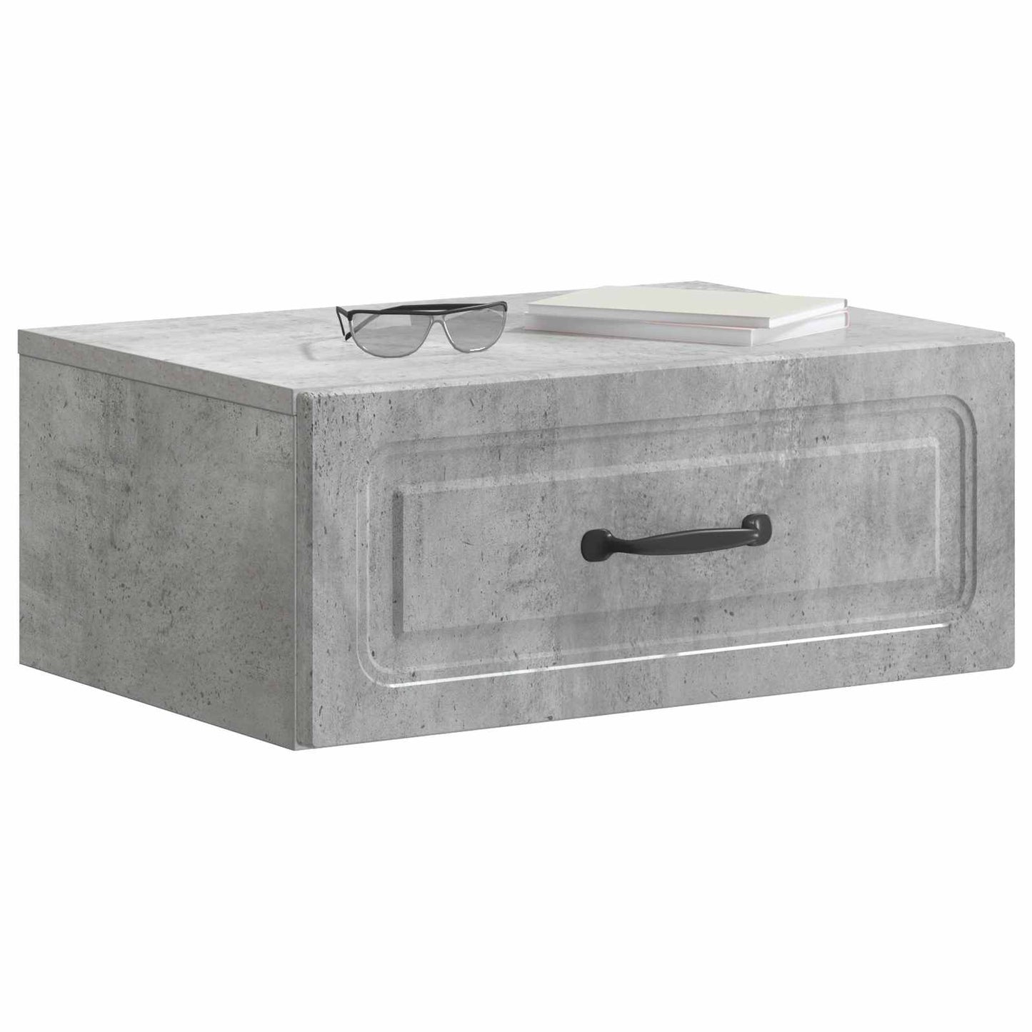 vidaXL Wall-Mounted Bedside Cabinet with Drawer 2 pcs Concrete Grey