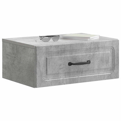 vidaXL Wall-Mounted Bedside Cabinet with Drawer 2 pcs Concrete Grey