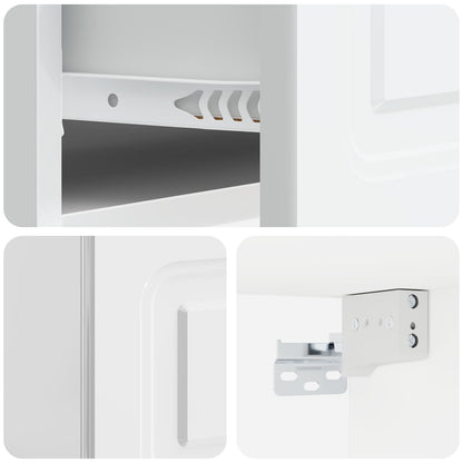 vidaXL Wall-Mounted Bedside Cabinet High Gloss White 49 x 34.5 x 20 cm