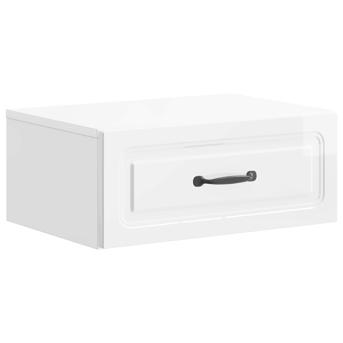 vidaXL Wall-Mounted Bedside Cabinet High Gloss White 49 x 34.5 x 20 cm