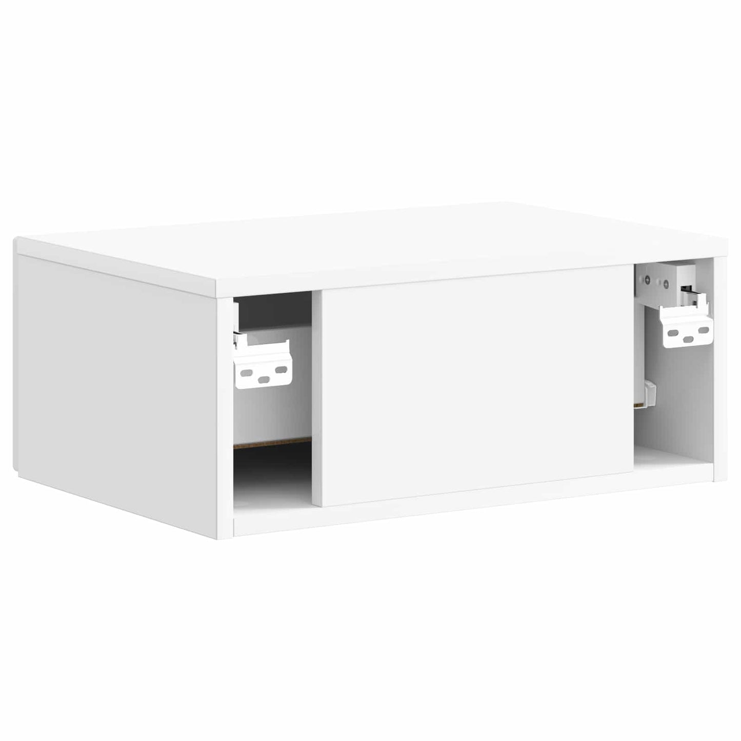 vidaXL Wall-Mounted Bedside Cabinet High Gloss White 49 x 34.5 x 20 cm