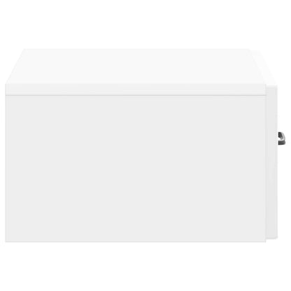 vidaXL Wall-Mounted Bedside Cabinet High Gloss White 49 x 34.5 x 20 cm