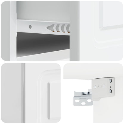 vidaXL Wall-Mounted Bedside Cabinet with Drawer 2 pcs High Gloss White
