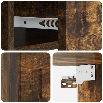 vidaXL Wall-Mounted Bedside Cabinet 2 pcs Smoked Oak 49 x 34.5 x 20 cm