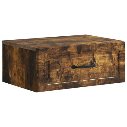 vidaXL Wall-Mounted Bedside Cabinet 2 pcs Smoked Oak 49 x 34.5 x 20 cm