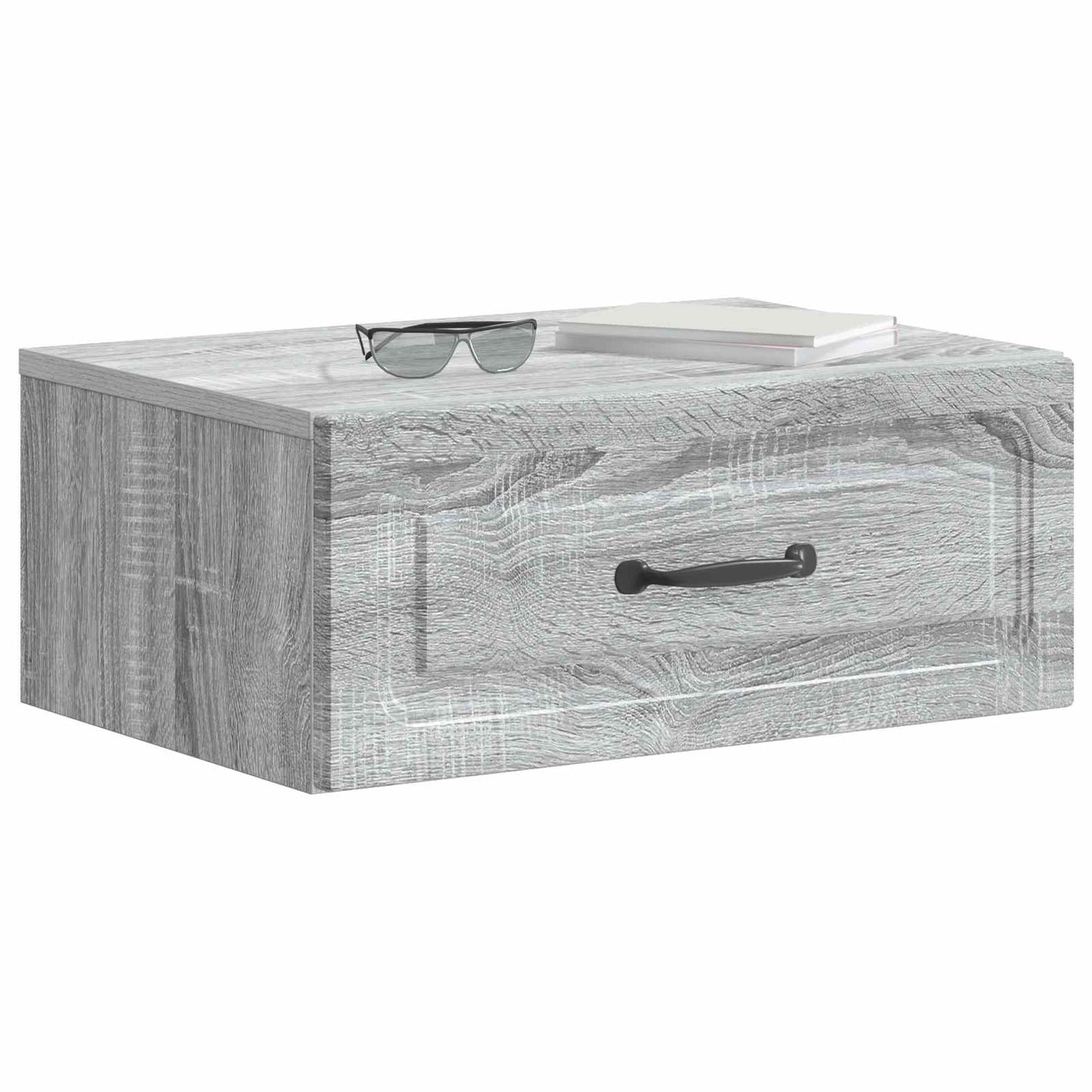 vidaXL Wall-Mounted Bedside Cabinet Grey Sonoma 49 x 34.5 x 20 cm