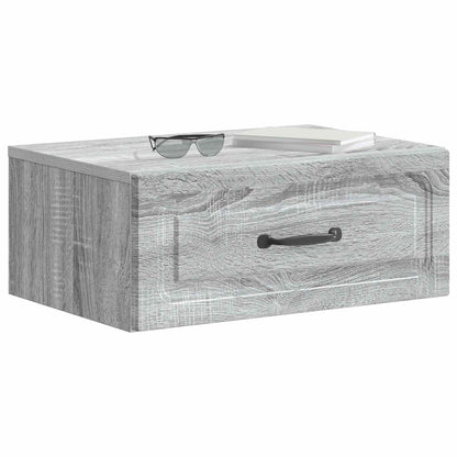 vidaXL Wall-Mounted Bedside Cabinet Grey Sonoma 49 x 34.5 x 20 cm