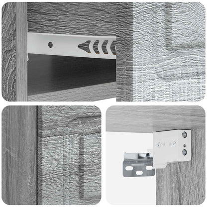 vidaXL Wall-Mounted Bedside Cabinet 2 pcs Grey Sonoma Engineered Wood