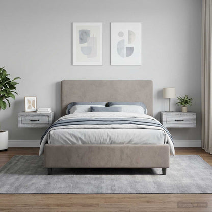 vidaXL Wall-Mounted Bedside Cabinet 2 pcs Grey Sonoma Engineered Wood
