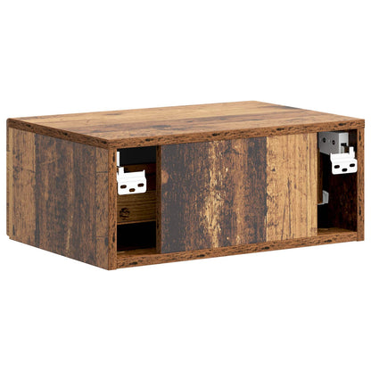 vidaXL Wall-Mounted Bedside Cabinet Old Wood 49 x 34.5 x 20 cm