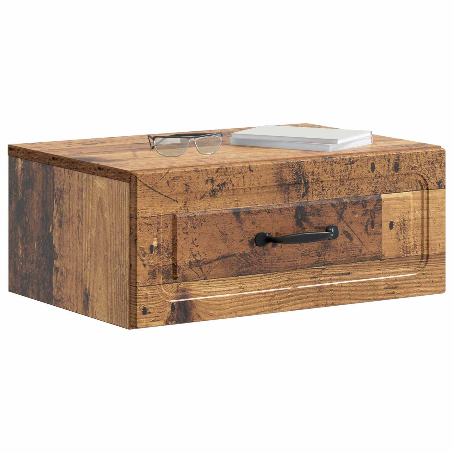 vidaXL Wall-Mounted Bedside Cabinet 2 pcs Old Wood 49 x 34.5 x 20 cm