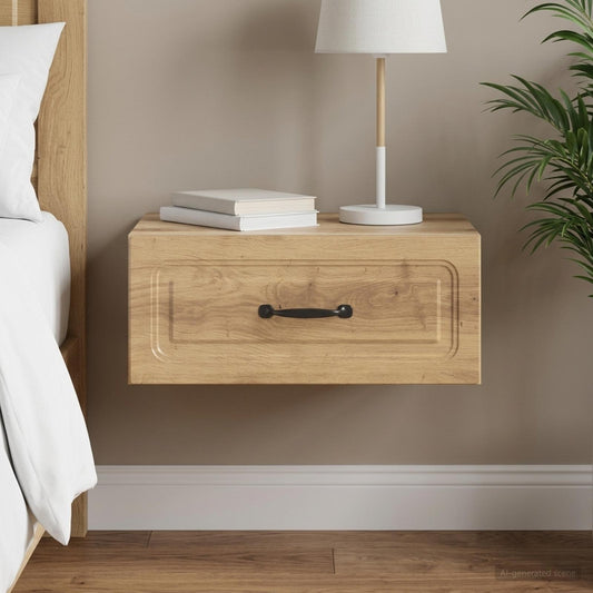 vidaXL Wall-Mounted Bedside Cabinet Artisan Oak 49 x 34.5 x 20 cm