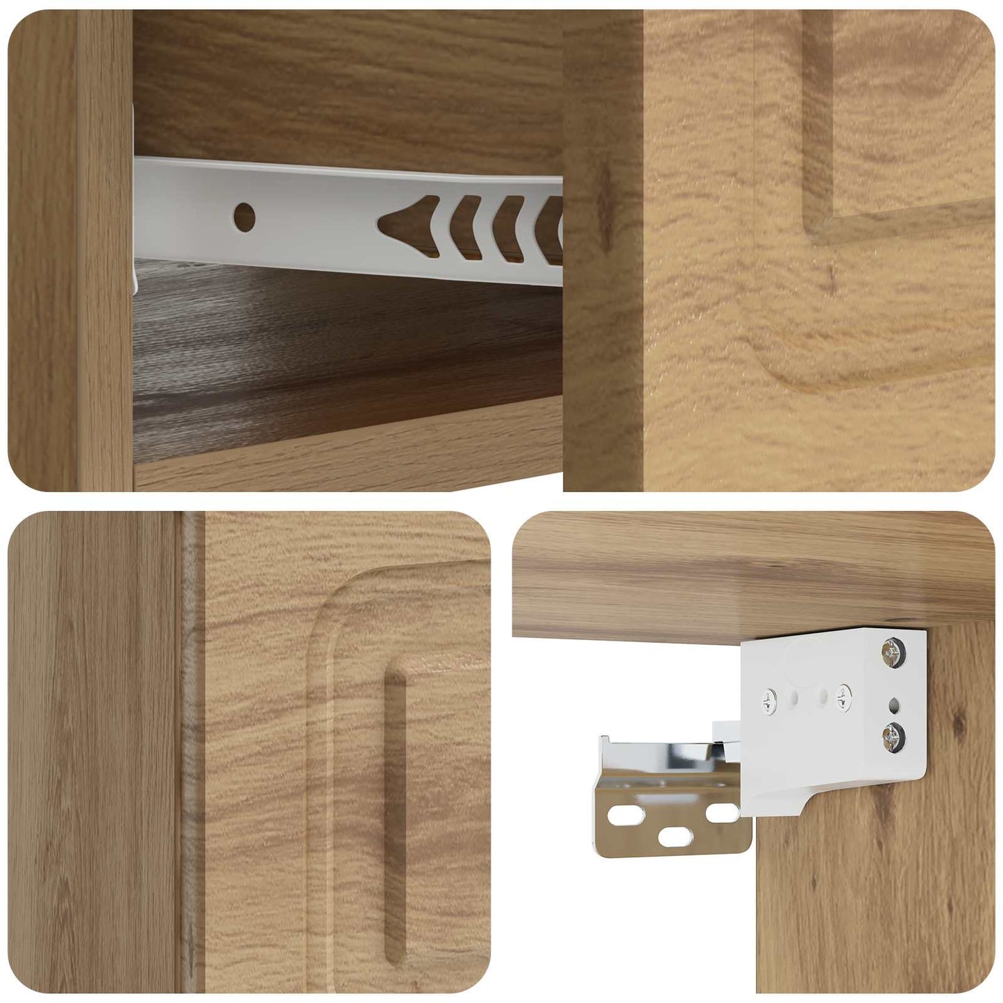 vidaXL Wall-Mounted Bedside Cabinet 2 pcs Artisan Oak