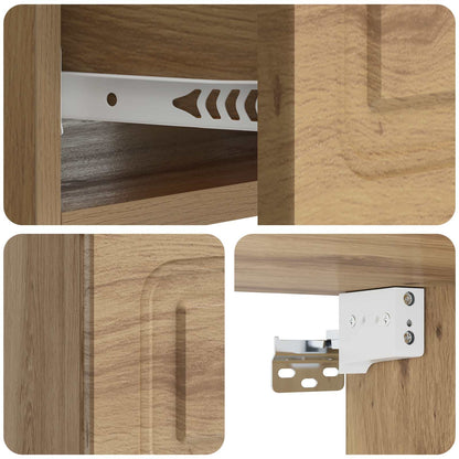 vidaXL Wall-Mounted Bedside Cabinet 2 pcs Artisan Oak