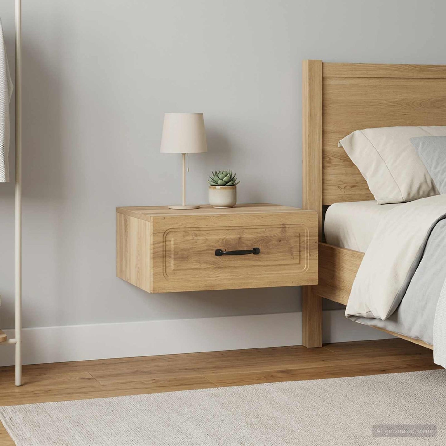 vidaXL Wall-Mounted Bedside Cabinet 2 pcs Artisan Oak