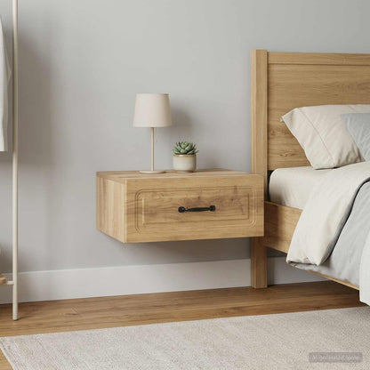 vidaXL Wall-Mounted Bedside Cabinet 2 pcs Artisan Oak
