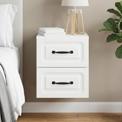 vidaXL Wall-Mounted Bedside Cabinet White 34.5 x 33 x 40 cm